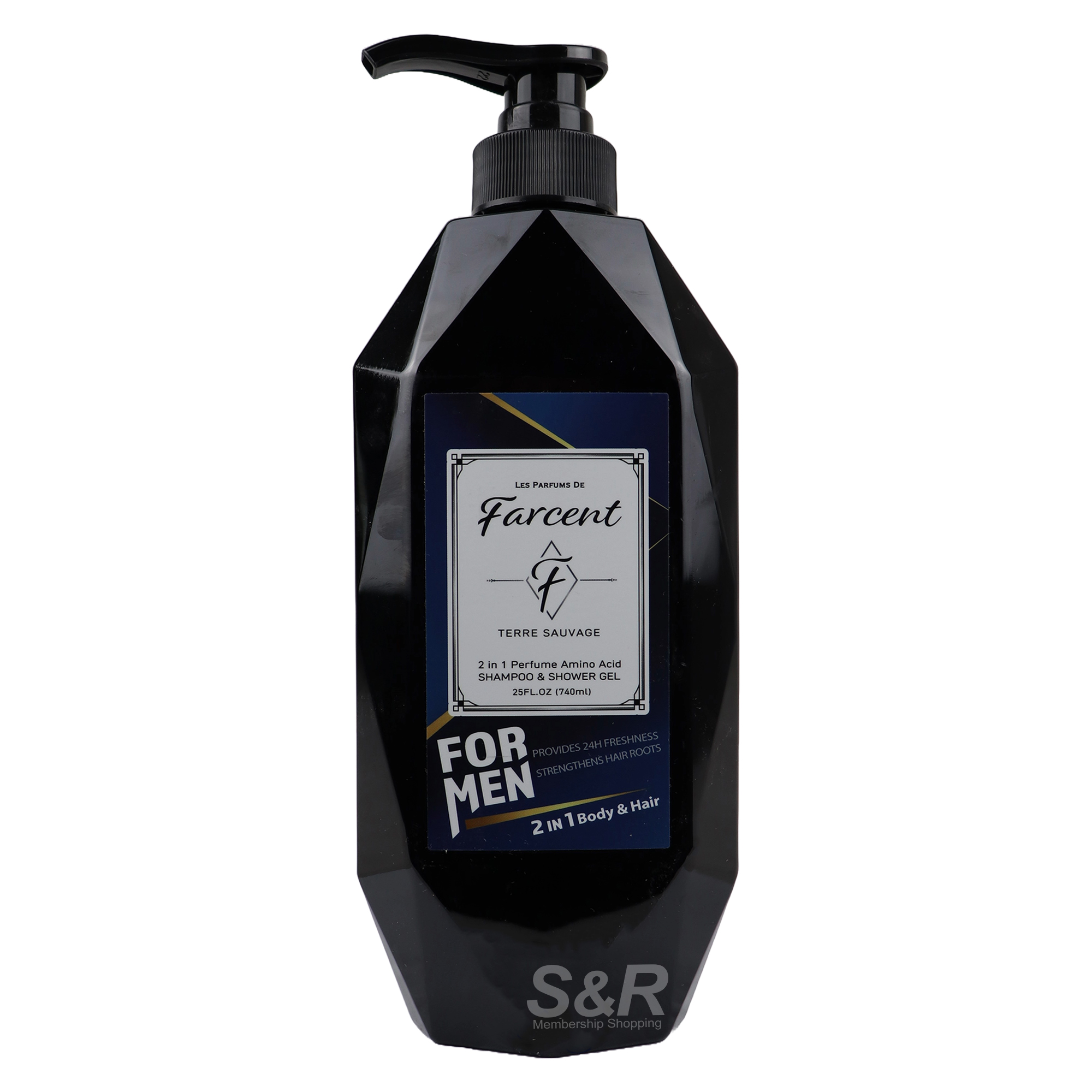 Farcent Terre Sauvage For Men 2 in 1 Perfume Amino Acid Shampoo and Shower Gel 740mL